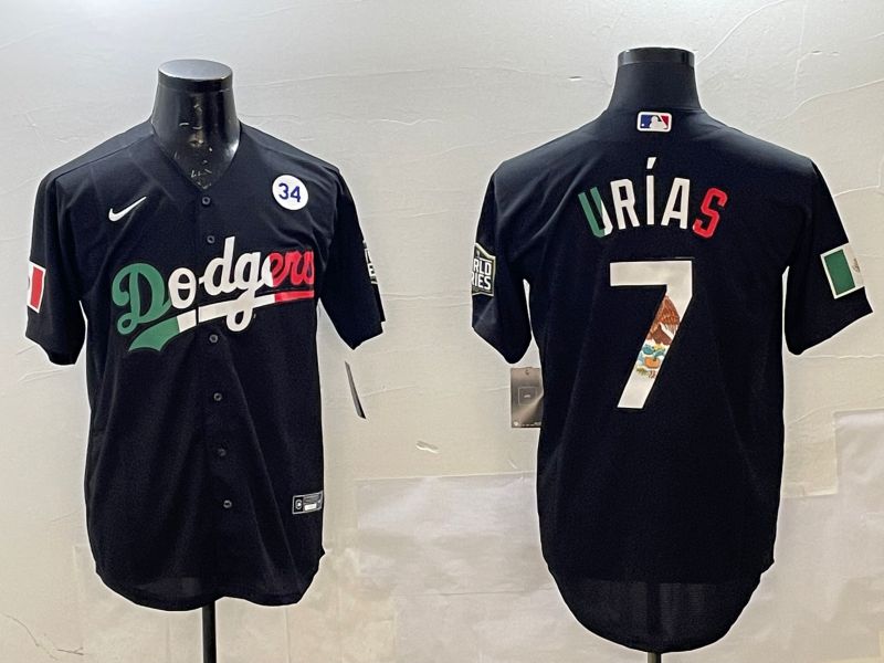 Men Los Angeles Dodgers #7 Urias Black Fashion 2025 Nike MLB Jersey style 3->los angeles dodgers->MLB Jersey